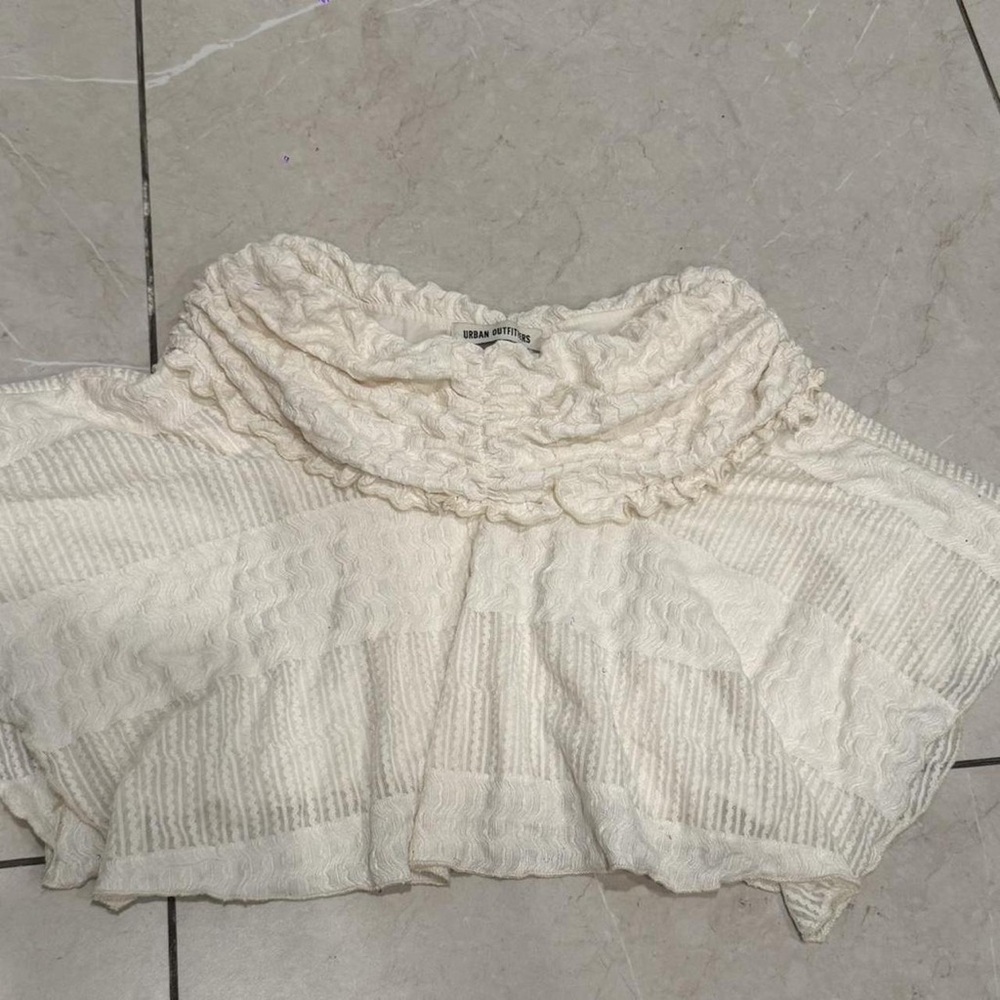 Urban Outfitters Ivory Ruffled Blouse